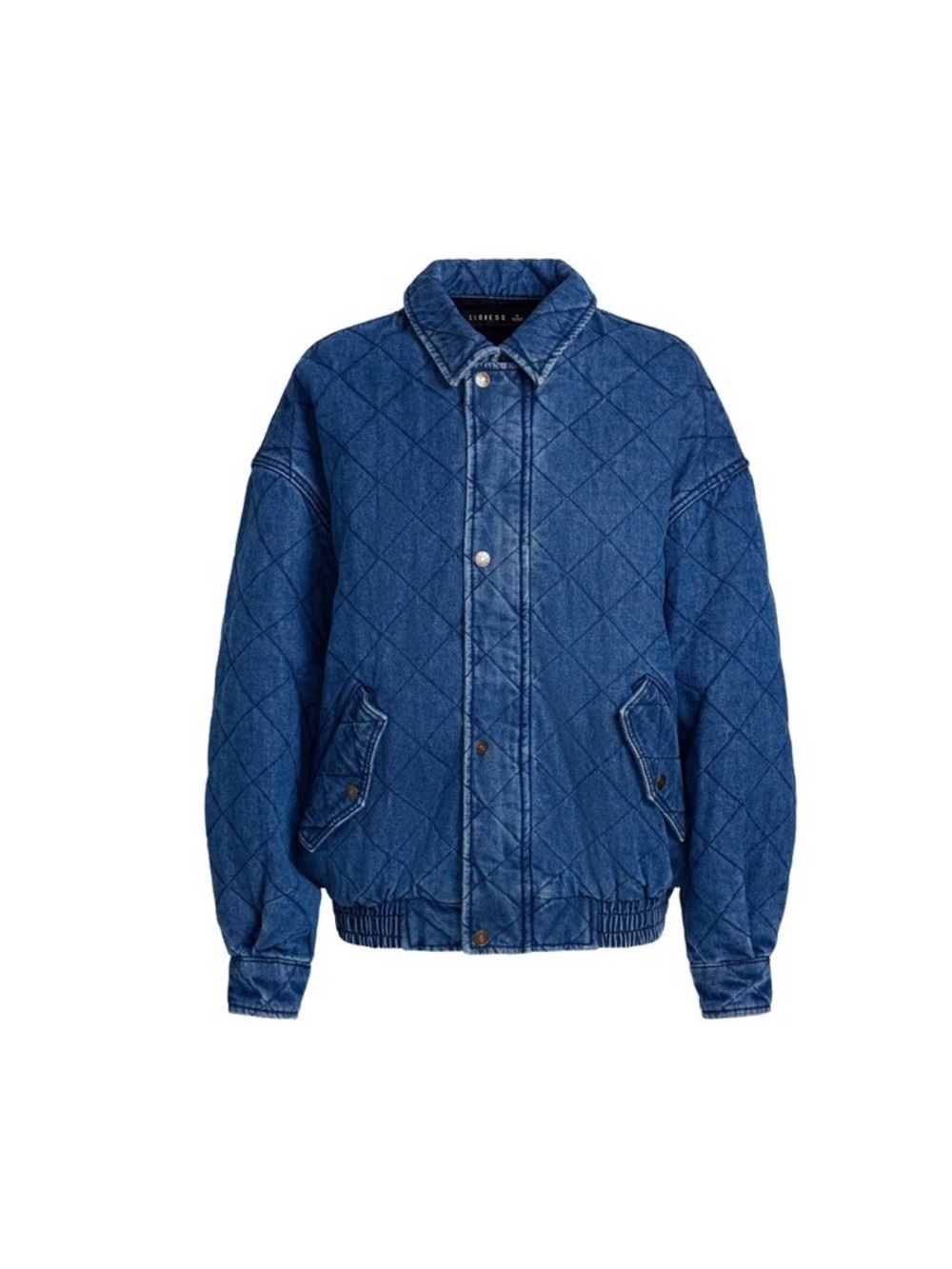 Lioness Quilted Denim Bomber Jacket - Blue